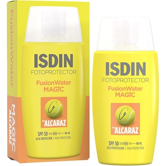 ISDIN Sonnenschutz für das Gesicht SPF50 Fusion Water Magic by Alcaraz ultraleichte Textur Flacon 50 ml ultraleichte Textur für den Sport