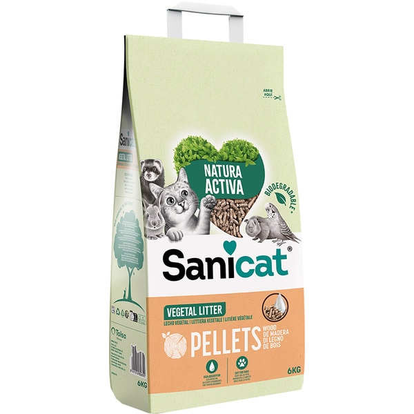 Natura Activa lecho vegetal para gatos pellets de madera bolsa 6 kg