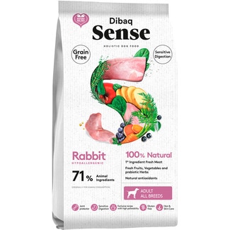 DIBAQ Sense pienso para perros adultos de todos los tamaños con Conejo Grain Free bolsa 2 kg