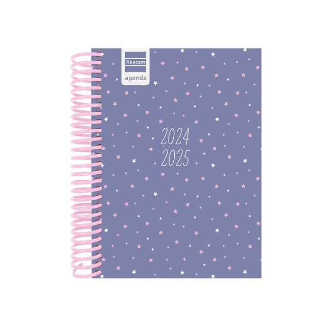 Agenda curso 2024-2025 Diva 1/8 - 120x164 mm 1 día página Stars Finocam catalán multilingüe.
