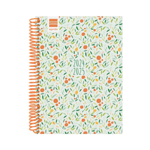 Agenda curso 2024-2025 Diva 1/4 - 155x212 mm 1 día página Fruits Finocam catalán multilingüe.