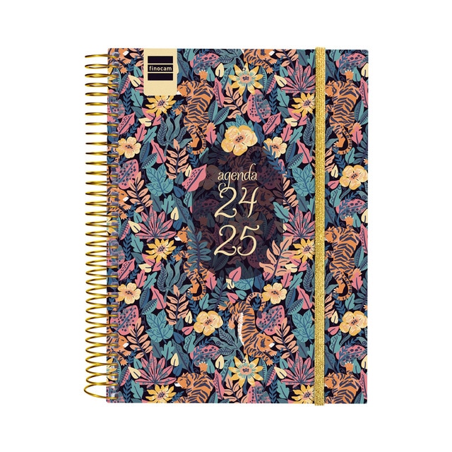 Agenda curso 2024-2025 Secundaria 1/4 - 155x212 mm 1 día página Tiger Finocam catalán multilingüe.