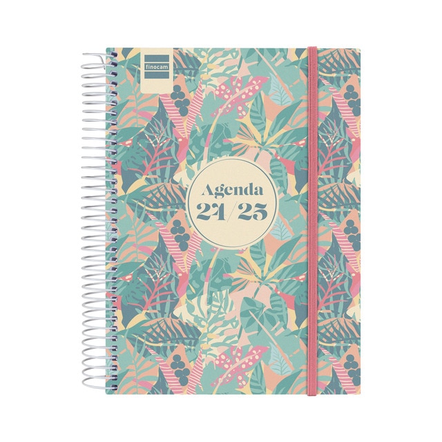 Agenda curso 2024-2025 Secundaria 1/4 - 155x212 mm 1 día página Exotic Finocam catalán multilingüe.