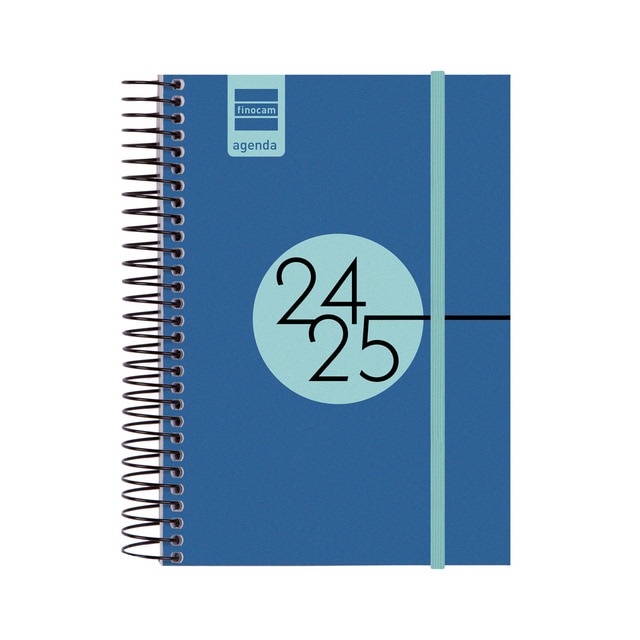 Agenda curso 2024-2025 Espir E8 - 120x171 mm 1 día página Finocam azul catalán.