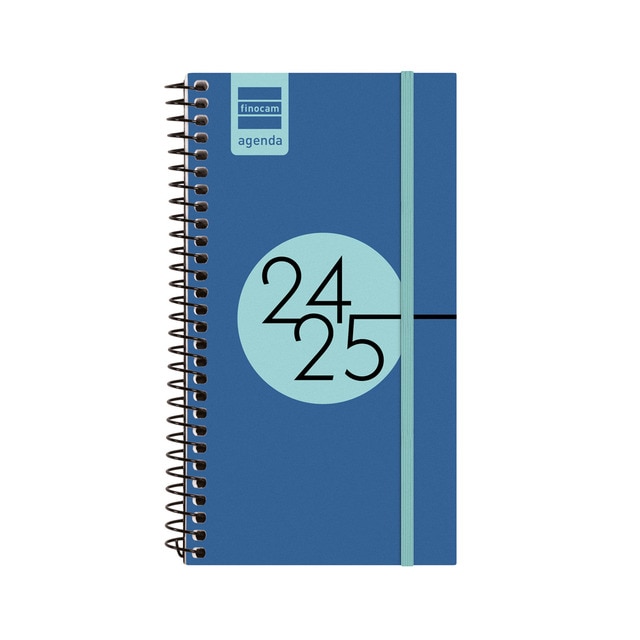 Agenda curso 2024-2025 Espir E9 - 94x171 mm semana vista horizontal Finocam azul catalán.