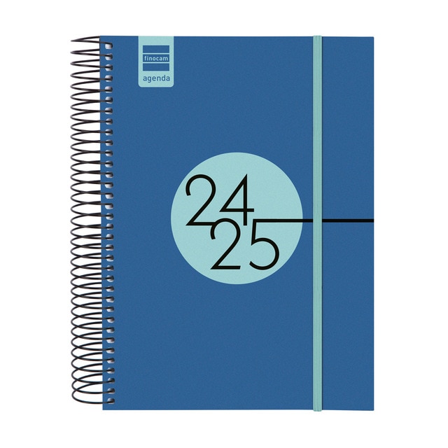 Agenda curso 2024-2025 Espir E10 - 155x212 mm 1 día página Finocam azul catalán.