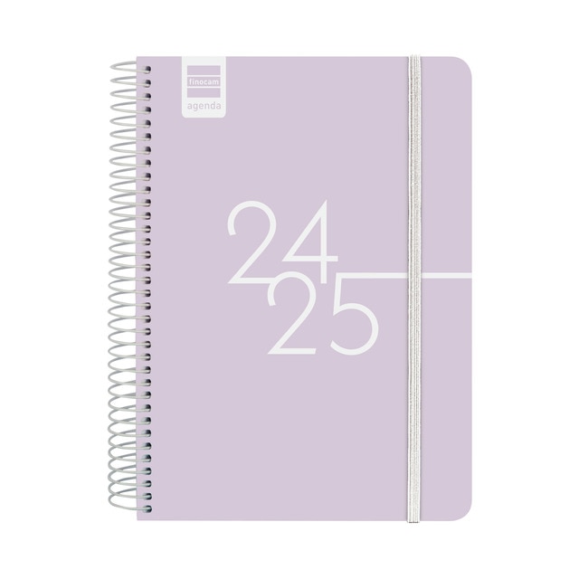 Agenda curso 2024-2025 Kart E10 - 155x212 mm 1 día página Finocam lila catalán.