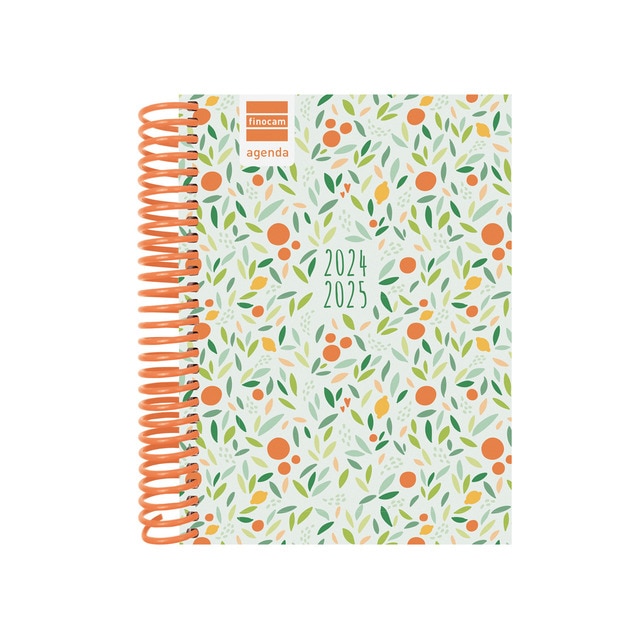 Agenda curso 2024-2025 Diva 1/8 - 120x164 mm 1 día página Fruits Finocam portugués multilingüe.