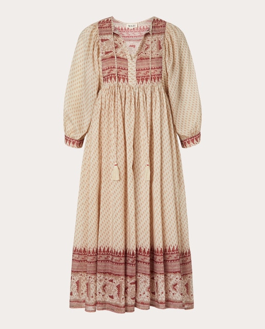 Vestido midi de seda estampado