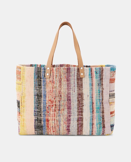 Shopper grande de playa en algodón a rayas