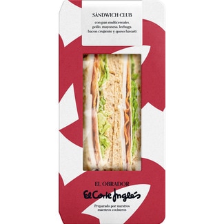 EL OBRADOR EL CORTE INGLES club sandwich with multi-grain bread, chicken, mayonnaise, lettuce, bacon, havarti cheese piece 190 g
