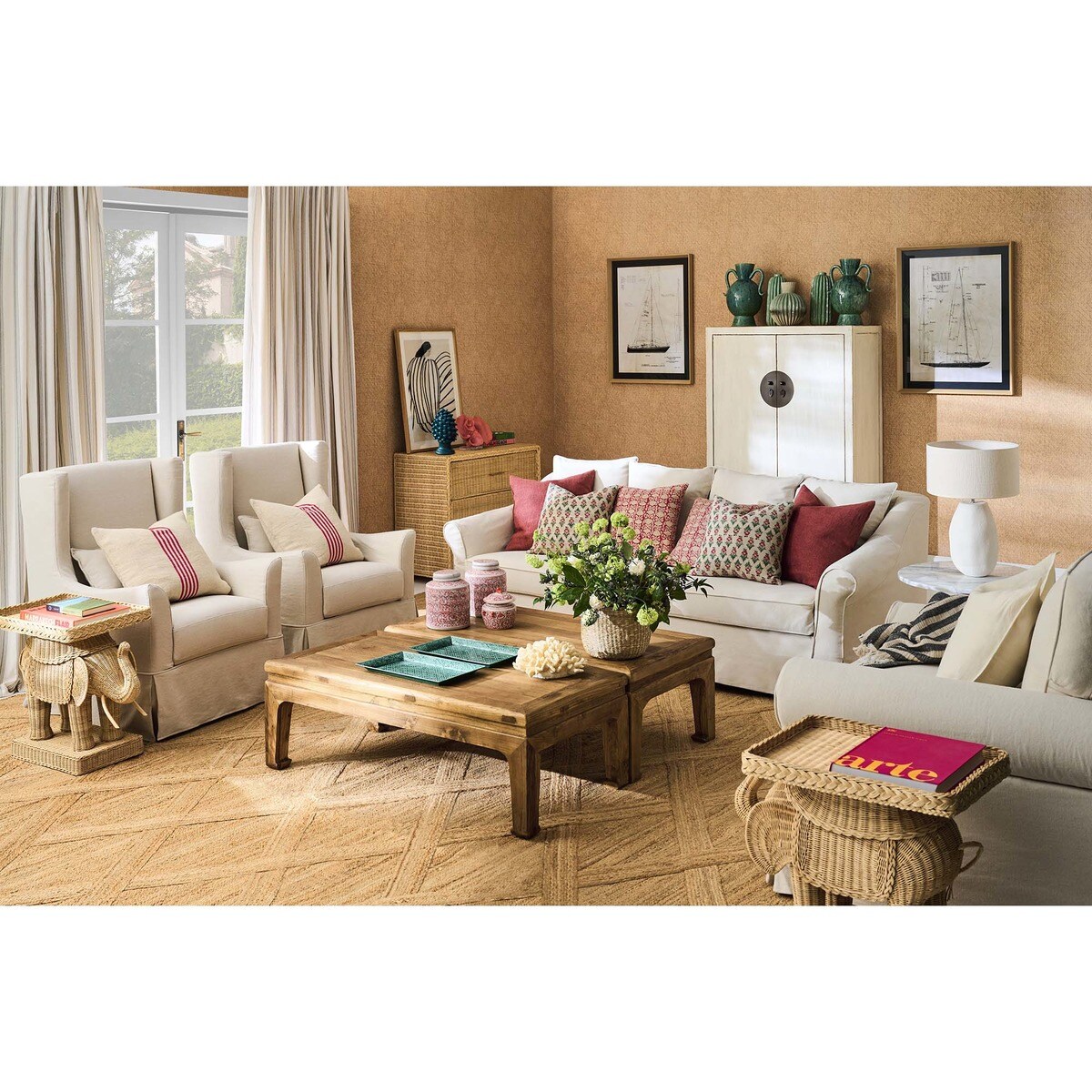 Mesa Auxiliar de Jardim de Fibra Natural Kampala Natural-5