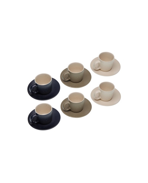 Set 6 tazas te c/plato tashi