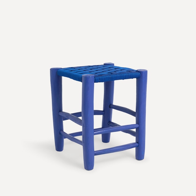 Banqueta de madera azul Riad El Corte Inglés