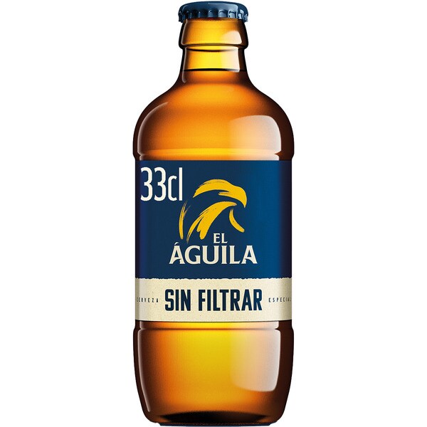 precios El Aguila Sin Filtrar Cerveza Rubia Especial Botella 33 Cl en Hipercor