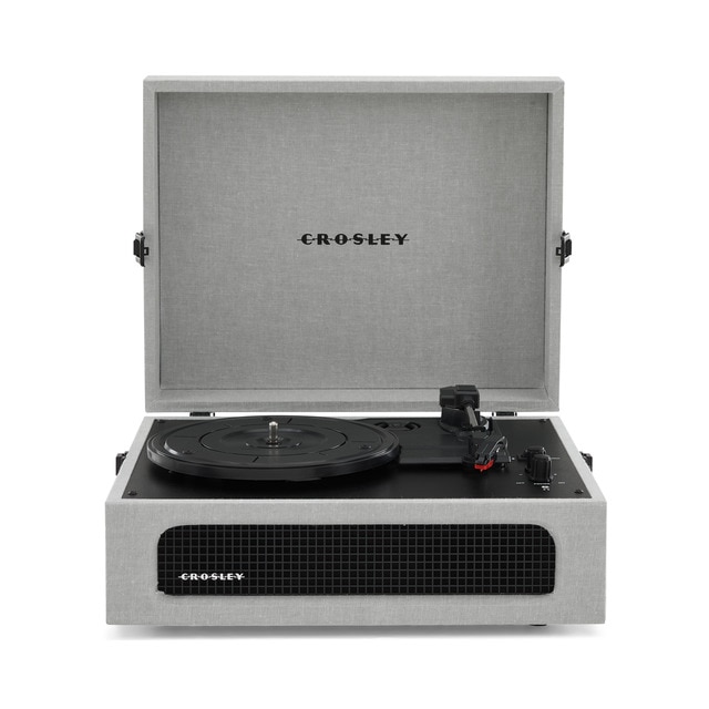 Tocadiscos Crosley Voyager gris.
