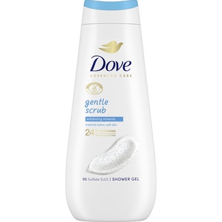 DOVE gel de baño exfoliante Gentle Scrub frasco 400 ml 0% sulfatos