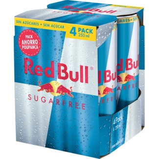 Red Bull  Bebida Energética Sugar Free Pack 4 unidades lata 25 cl