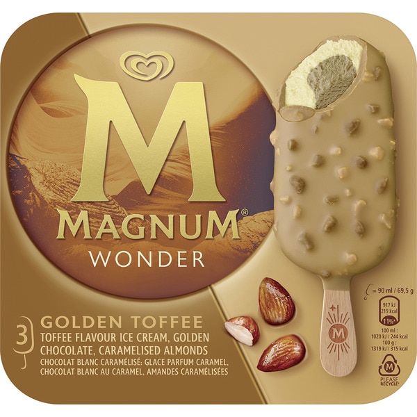 Wonder Sahneeis mit Datteln und kandierten Mandeln 3 Stück Karton 270 ml