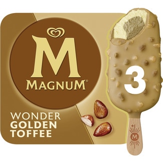Wonder helado de nata con dátil y almendras caramelizadas 3 unidades estuche 270 ml - Magnum