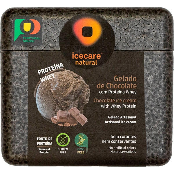 Gelado Artesanal de Chocolate com Proteína Whey embalagem 500 ml