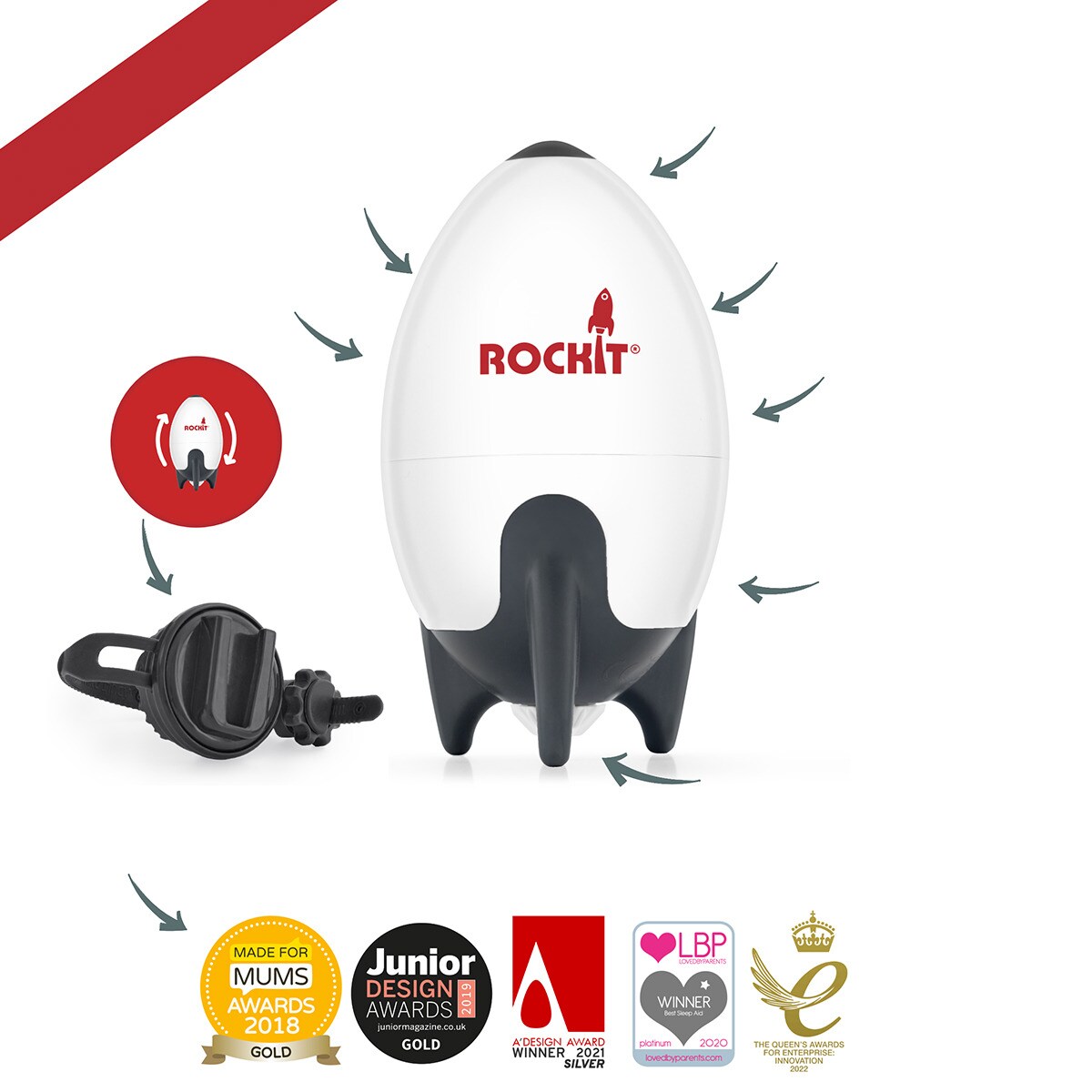 Sistema de Baloiço para Carrinhos com Bateria Recarregável Branco-4