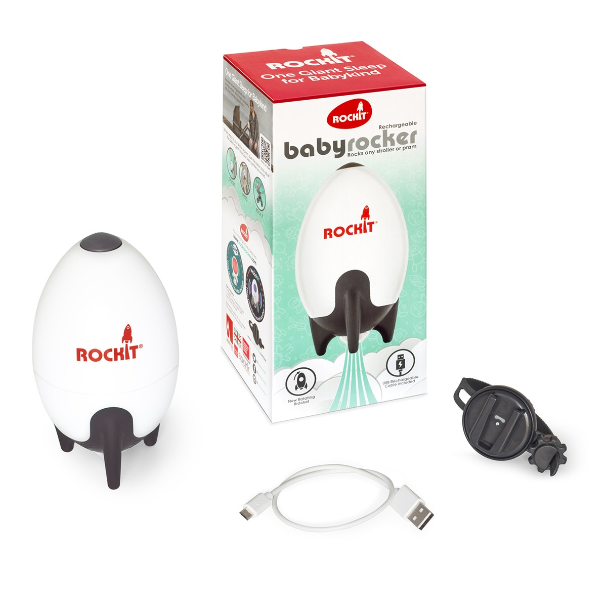 Sistema de Baloiço para Carrinhos com Bateria Recarregável Branco-2