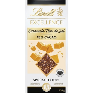 LINDT EXCELLENCE Dunkle Schokolade 70% Kakaoanteil mit Karamell und Fleur de Sel Tafel 100 g