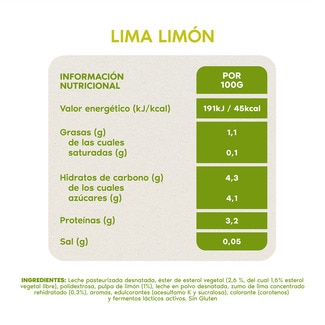 Sabor lima y limón 0% azúcares añadidos sin gluten pack 6 unidades 100 g - Danone Danacol
