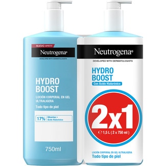NEUTROGENA Hydro Boost loción corporal en gel ultraligera para todo tipo de piel 750+750 ml
