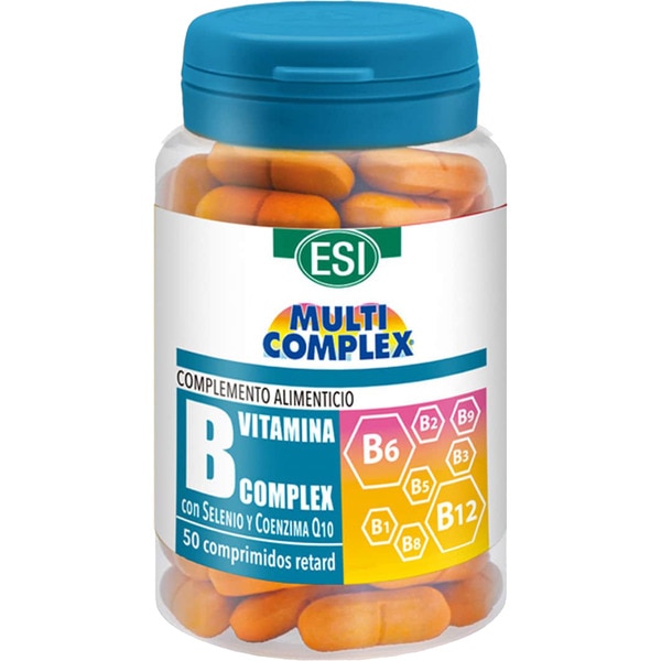 Multi Complex Vitamin B Complex mit Selen und Coenzym Q10 Flacon 50 Tabletten retard