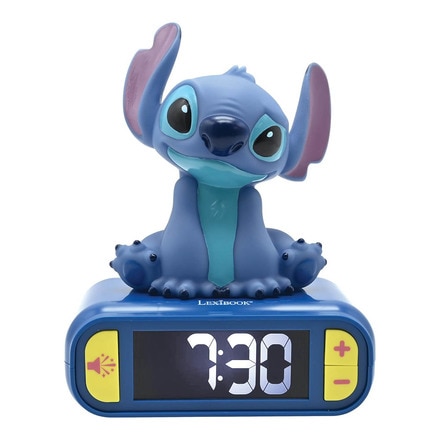 Despertador digital con luz de noche 3D Disney Stitch Lexibook