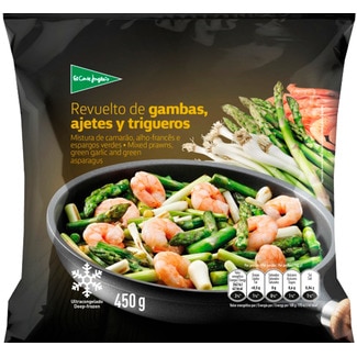 El Corte Inglés Mistura de Camarão, Alho Francês e Espargos Verdes embalagem 450 g