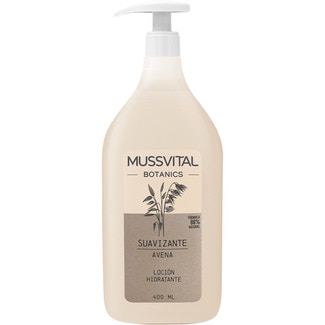 MUSSVITAL Botanics oat moisturising body lotion doser 400 ml moisturises, conditions and softens skin for 24h