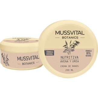 MUSSVITAL Botanics nährende Handcreme mit Hafer und Urea Schale 200 ml für trockene, raue, gerötete und rissige Hände