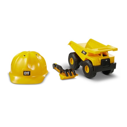 Set Vehículo 25 cm de Construcción Rastrillo y Casco para arena 