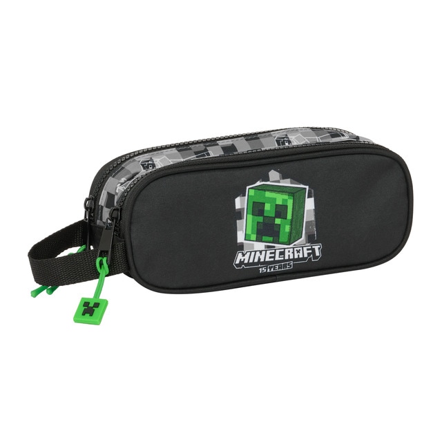 Portatodo doble Minecraft Safta negro gris verde