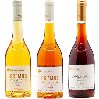 OREMUS Tokaji Aszú 5 puttonyos selección de vino distintas añadas Estuche 3 botellas 50 cl