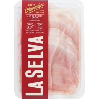 LA SELVA Corte Charcutero jamón cocido extra en lonchas sin gluten sin lactosa envase 90 g