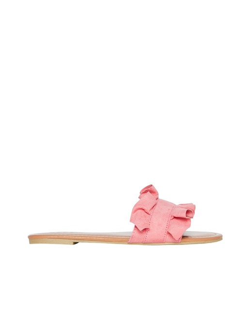 Sandalias planas de mujer PIECES efecto piel