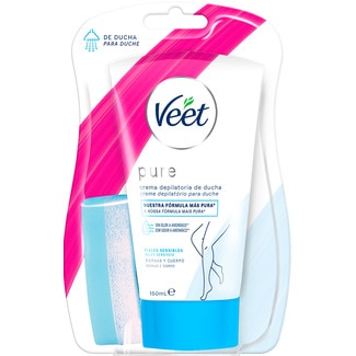 Veet Depilatório em Creme Duche Pele Sensível Silk&Fresh embalagem 150 ml