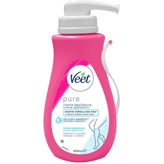 Veet Depilatório em Creme Pele Sensível Silk&Fresh embalagem 400 ml