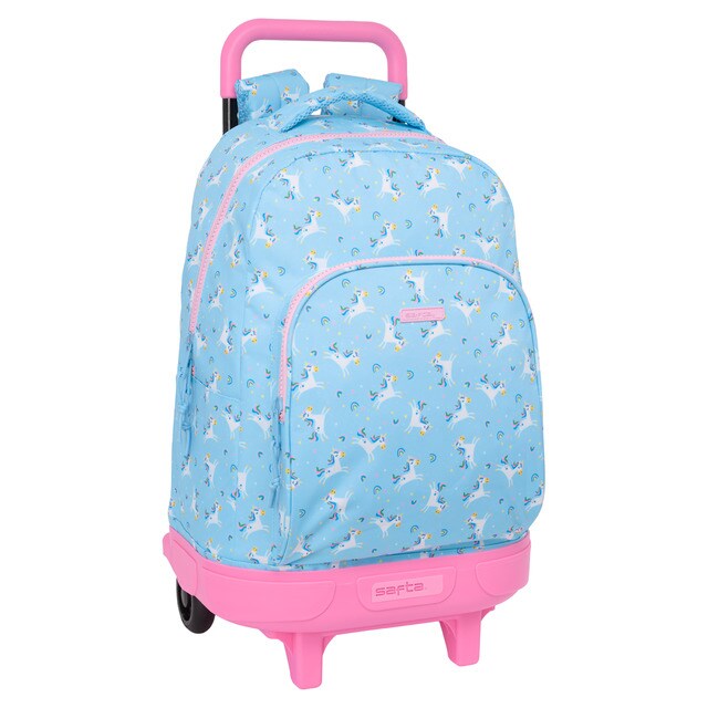 Mochila grande con ruedas compact extraible Safta azul claro Safta El Corte Ingles