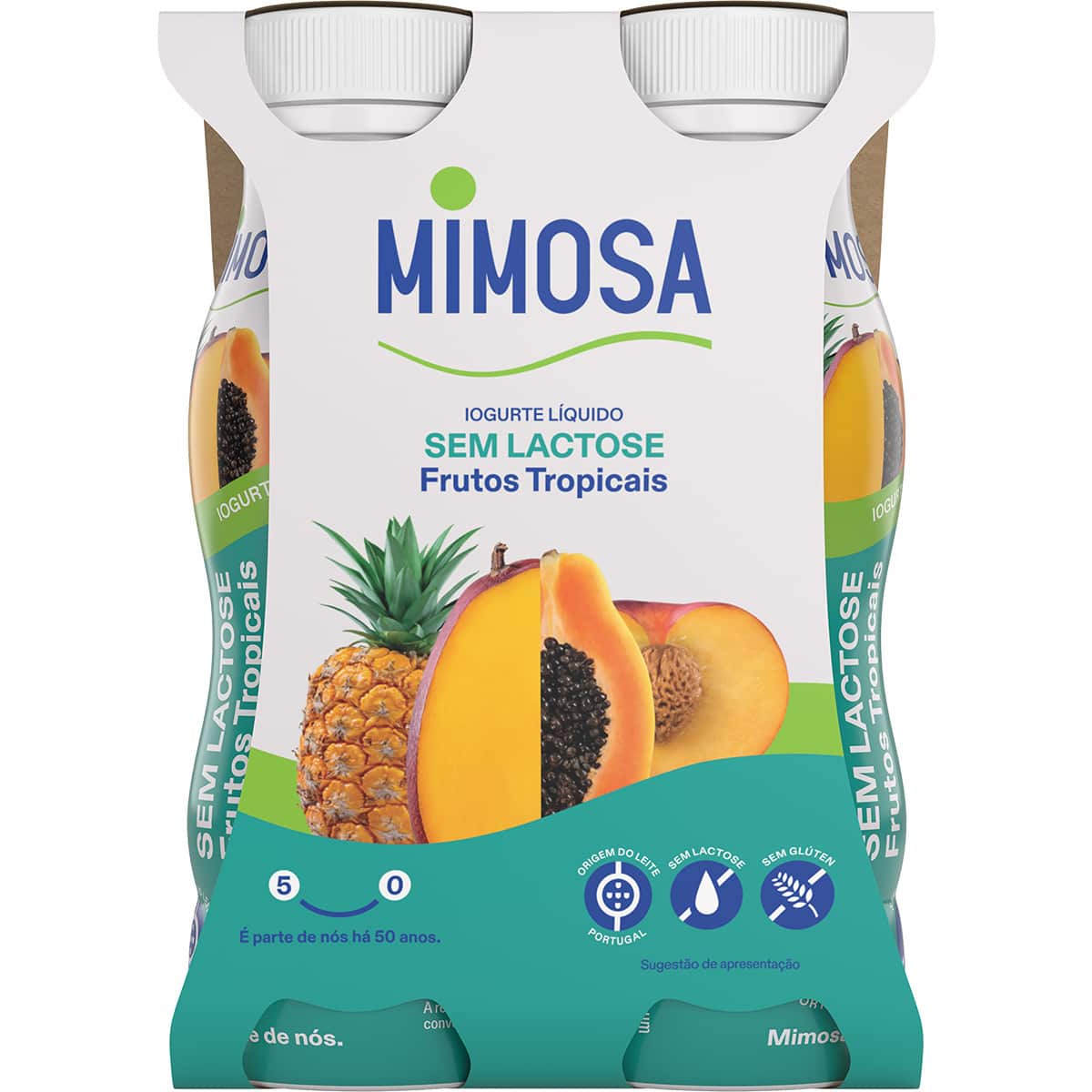Iogurte Líquido Frutos Tropicais sem Lactose Pack 4 embalagem | 151 ml