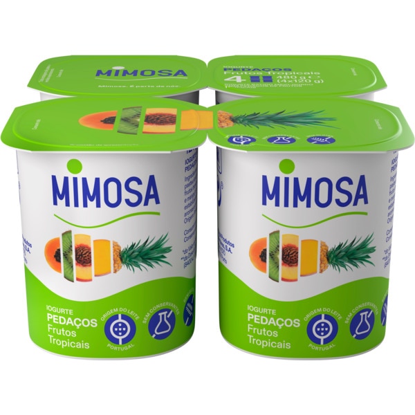 Iogurte Pedaços Frutos Tropicais Pack 4 embalagem 120 g
