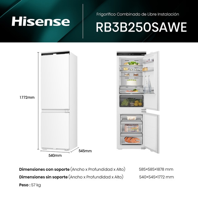 Thumbnail 1 de Hisense RB3B250SAWE frigorífico Total No Frost 250 L