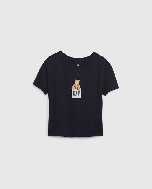 Camiseta de niña manga corta cuello redondo