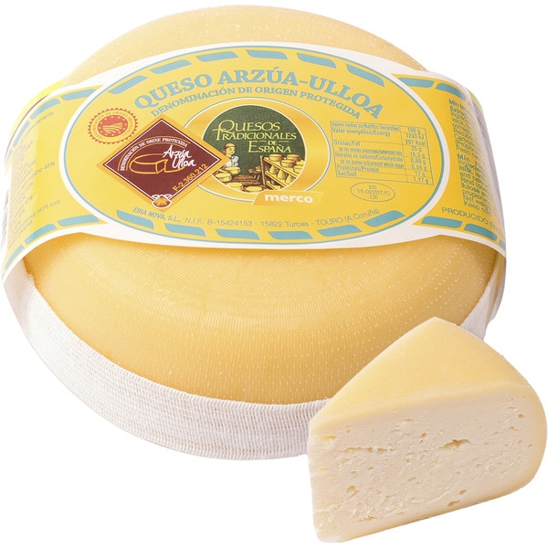 queso gallego de vaca elaborado con leche pasteurizada DOP Arzúa-Ulloa peso aproximado pieza 1 kg