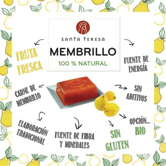 Membrillo 100% natural sin aditivos en lonchas sin gluten envase 150 g - Santa Teresa