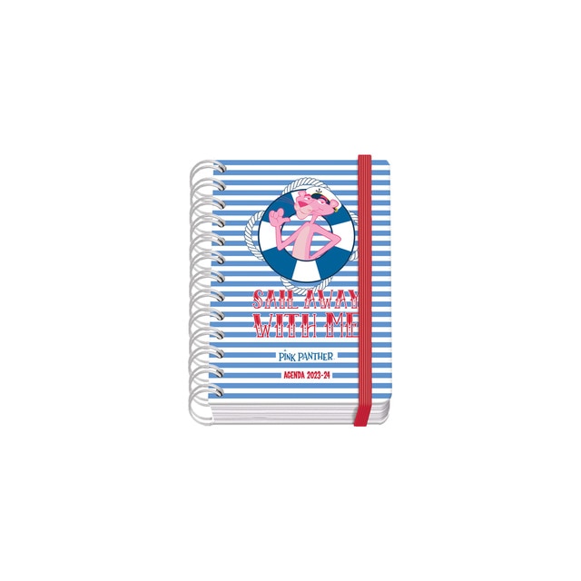 Agenda escolar A6 espiral día página pink panther Dohe bilingüe..